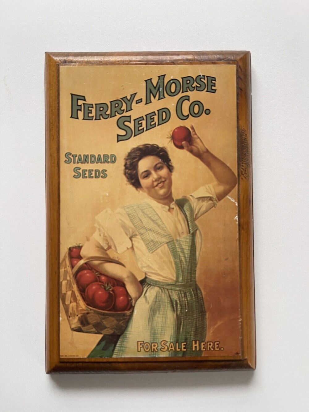 FERRY-MORSE SEED CO ADVERTISING Standard Seeds For Sale Here Wooden Plaque Sign